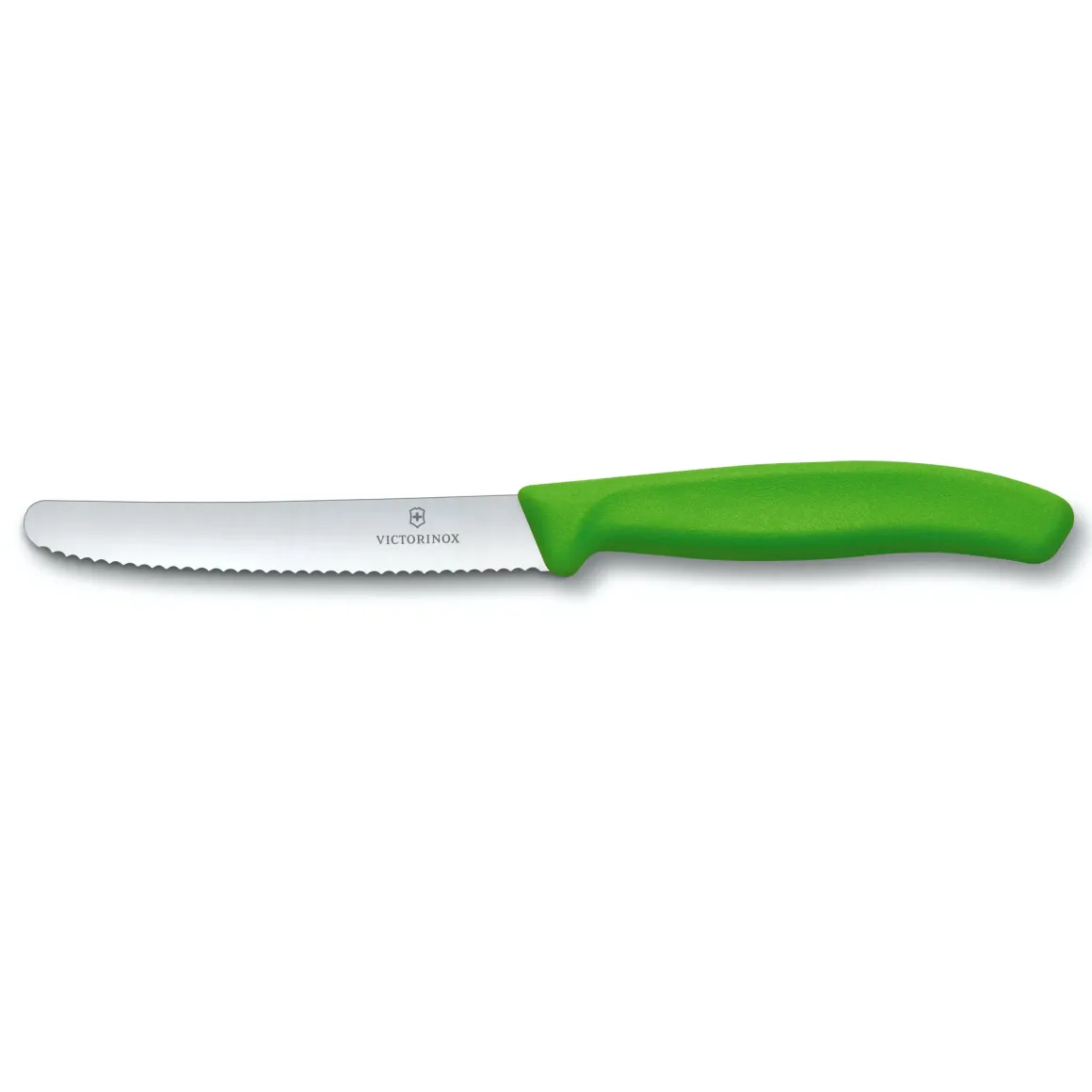 coltello_da_tavola_verde__0.webp Coltello da tavola Verde Seghettato a Punta Tonda - VICTORINOX