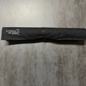ROTOLO PORTA COLTELLI - ARTIGIANALE - DENIM NERO - MADE IN ITALY 100%