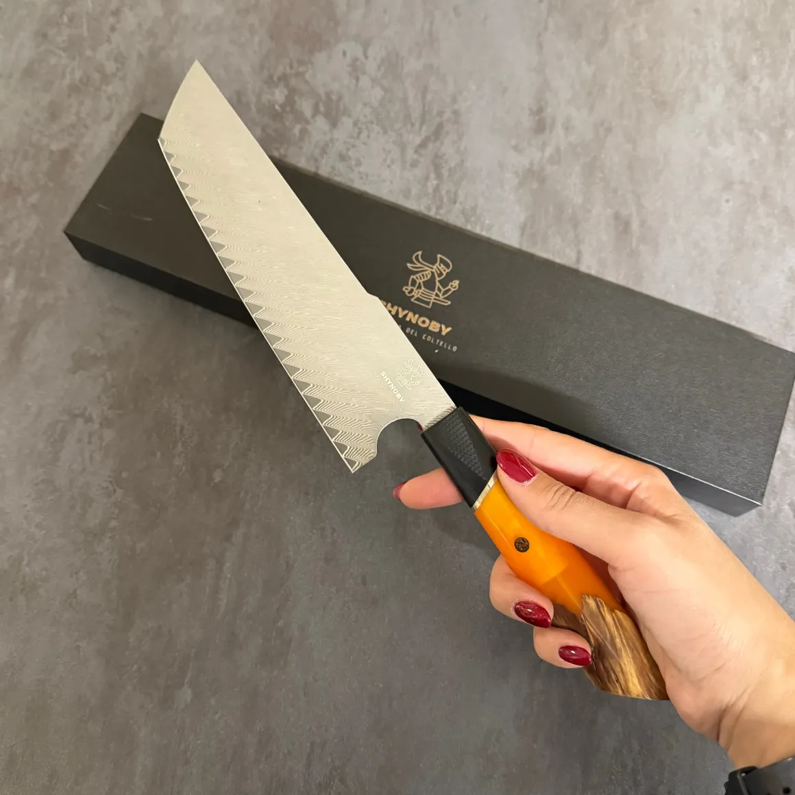shynoby_damasco__kiritsuk_5-1.webp Shynoby Damasco - Kiritsuke Orange - 18,5cm
