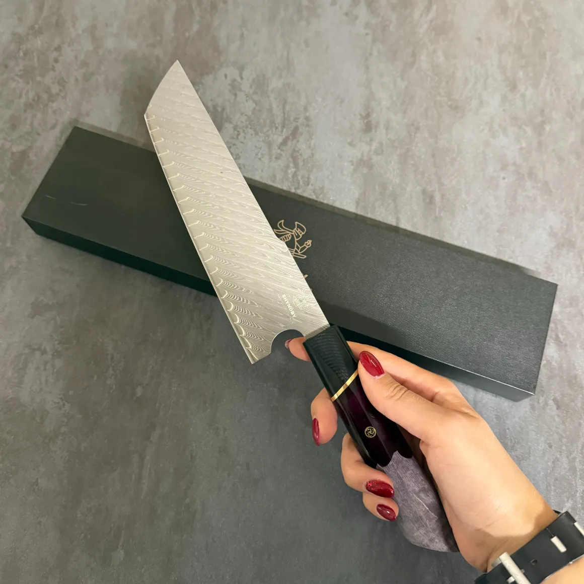 shynoby_damasco__kiritsuk_5.webp Shynoby Damasco - Kiritsuke Purple - 18,5cm