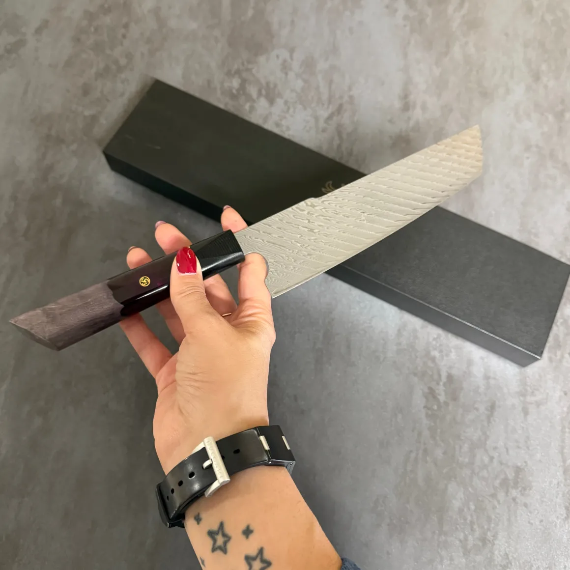 shynoby_damasco__kiritsuk_7.webp Shynoby Damasco - Kiritsuke Purple - 18,5cm